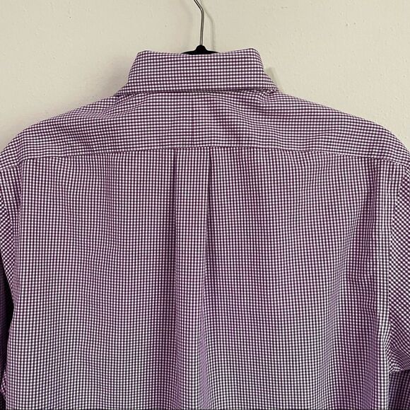 Ralph Lauren Mens Purple Slim Fit Gingham Plaid Collared Shirt - Picture 9 of 10